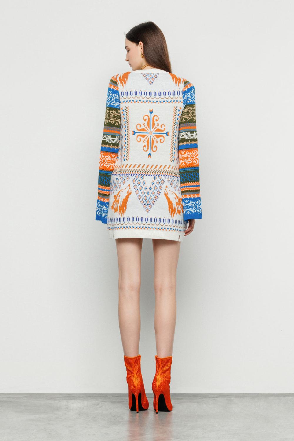 Akep ABITO CORTO AKEP IN TESSUTO JACQUARD CON SCOLLO A V