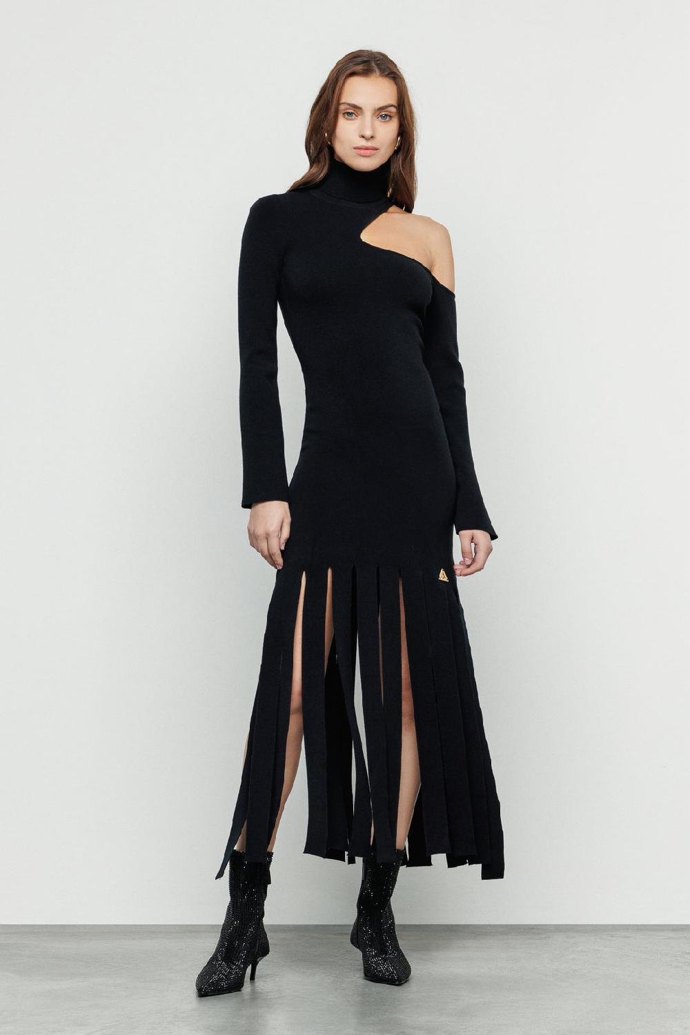 Akep ABITO LUNGO AKEP CUT OUT SULLA SPALLA CON FRANGE