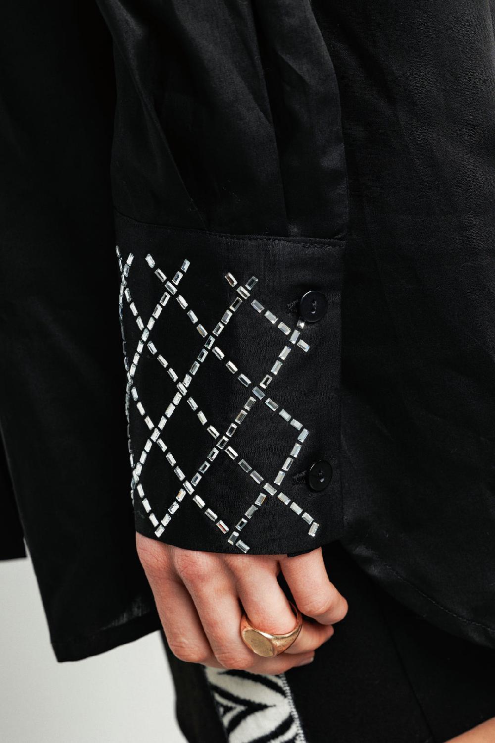 Akep CAMICIA OVERSIZE AKEP CON DETTAGLIO STRASS