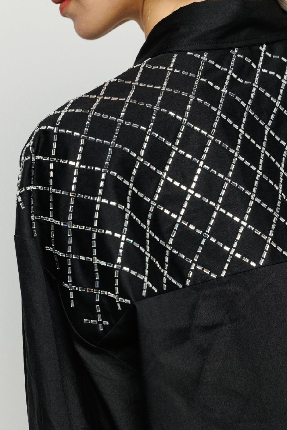 Akep CAMICIA OVERSIZE AKEP CON DETTAGLIO STRASS