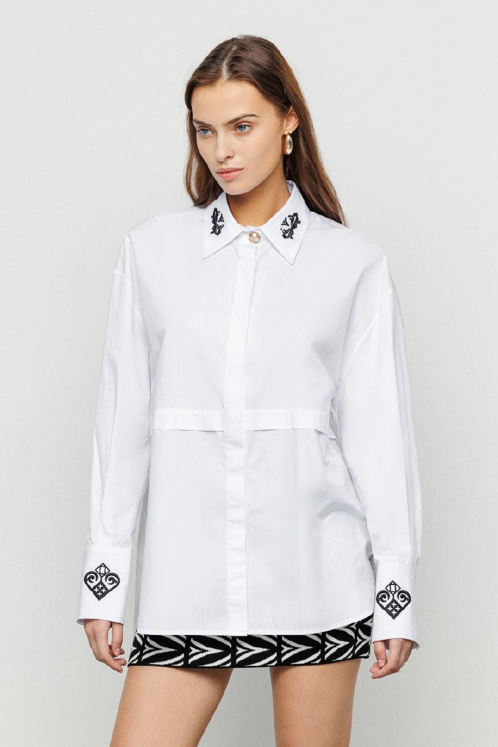 Akep CAMICIA OVERSIZE AKEP CON RICAMO IN COTONE