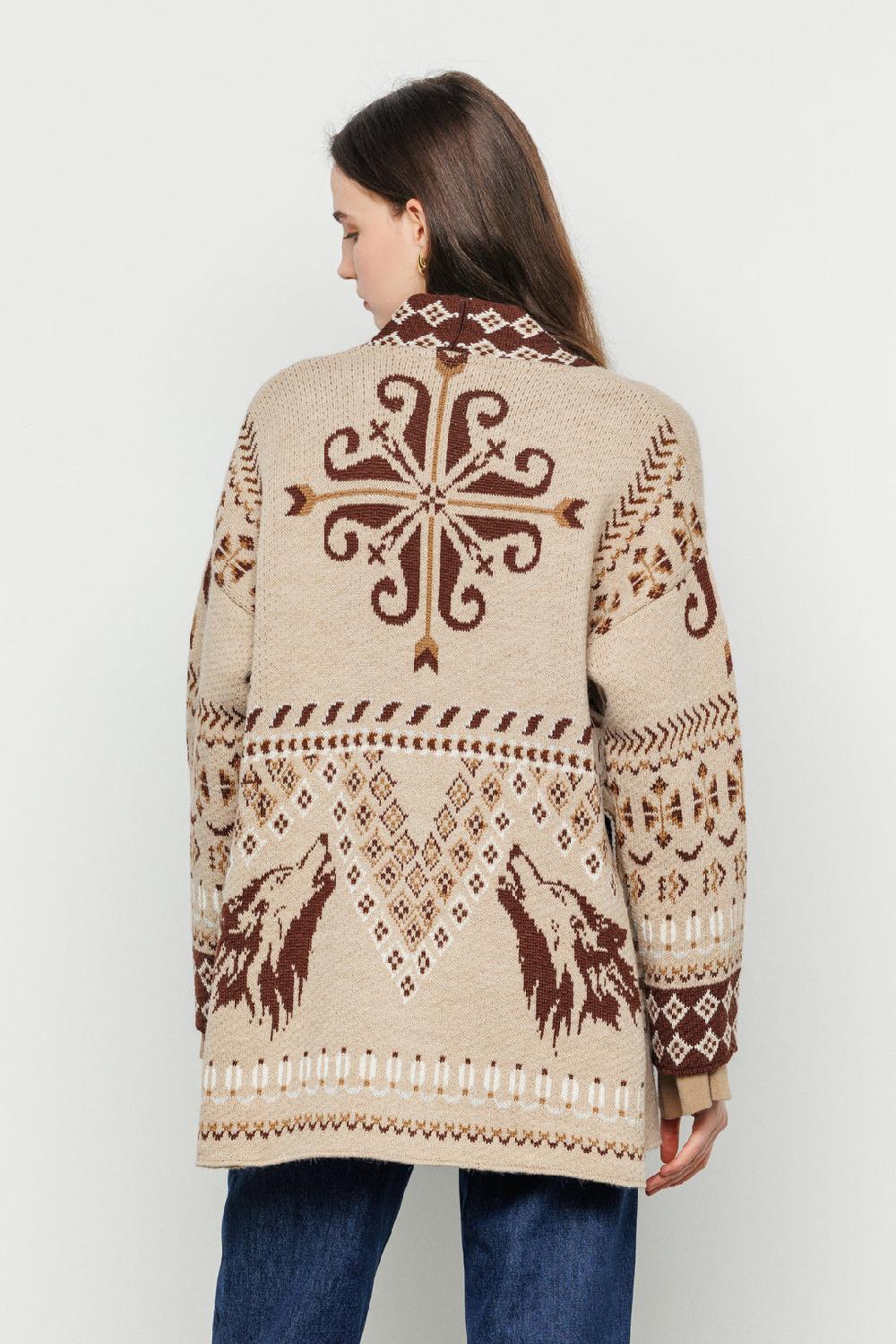 Akep CARDIGAN AKEP IN JACQUARD CON CINTURA