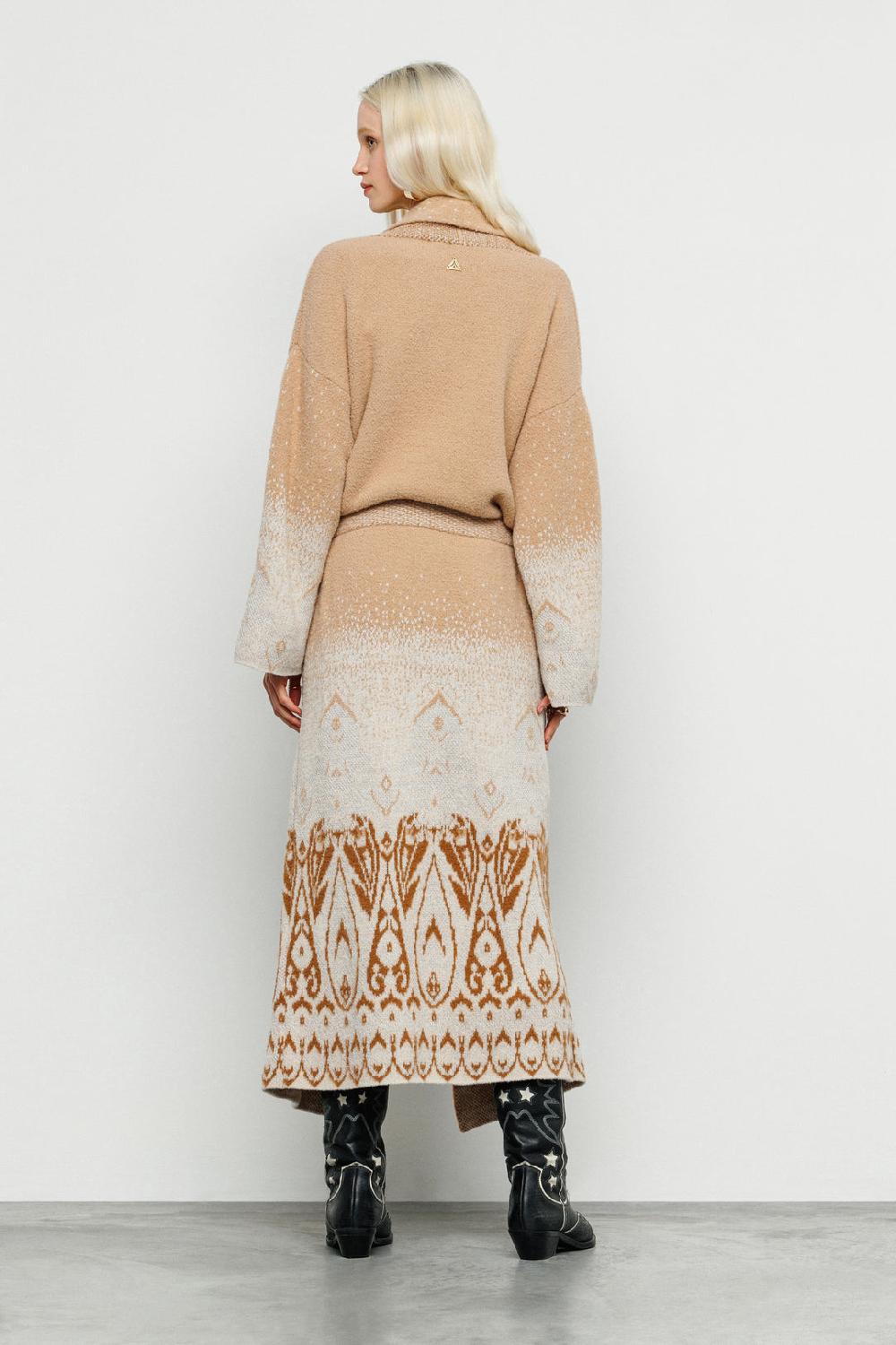 Akep CARDIGAN LUNGO AKEP IN MISTO LANA CON CINTURA