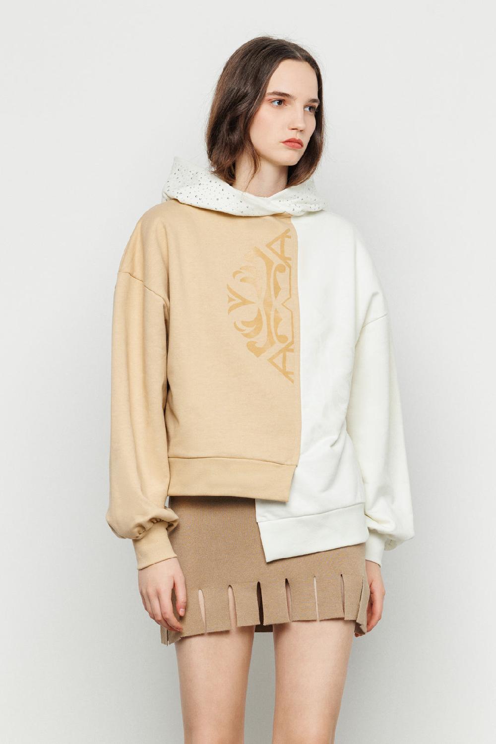 Akep FELPA AKEP CON CAPPUCCIO ASIMMETRICA