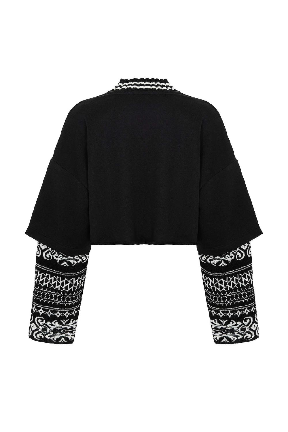 Akep FELPA AKEP CROPPED CON MANICHE IN JACQUARD