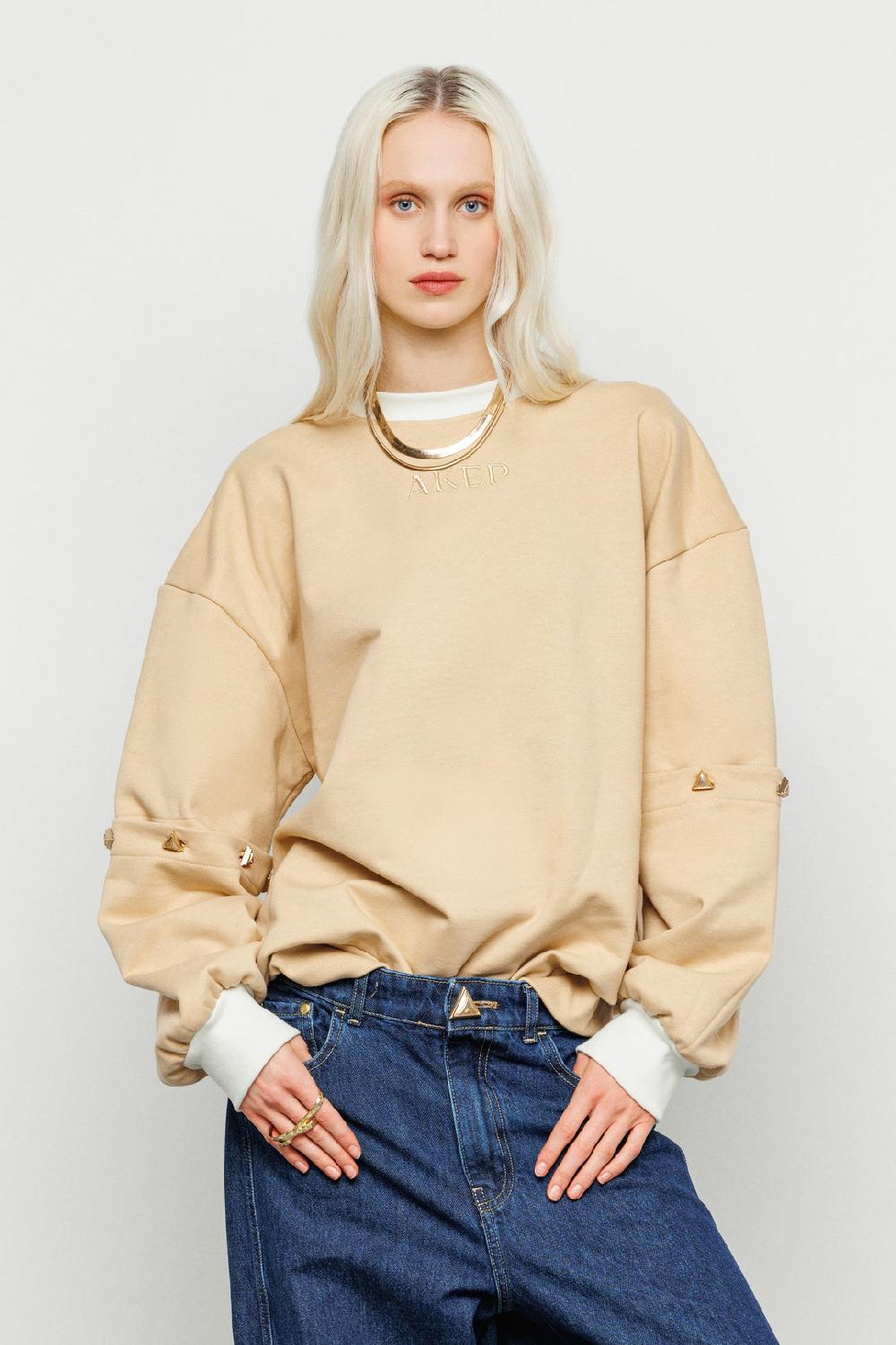 Akep FELPA AKEP GIROCOLLO CUT OUT SULLE MANICHE