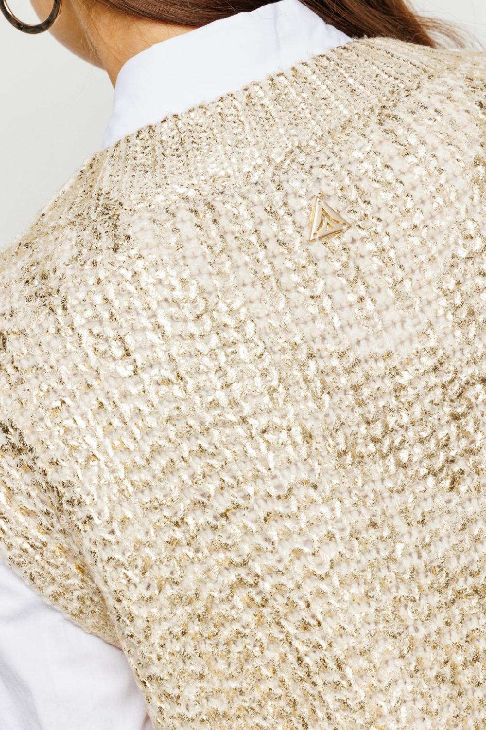 Akep GILET AKEP PLACCATURA GOLD CON SCOLLO A V