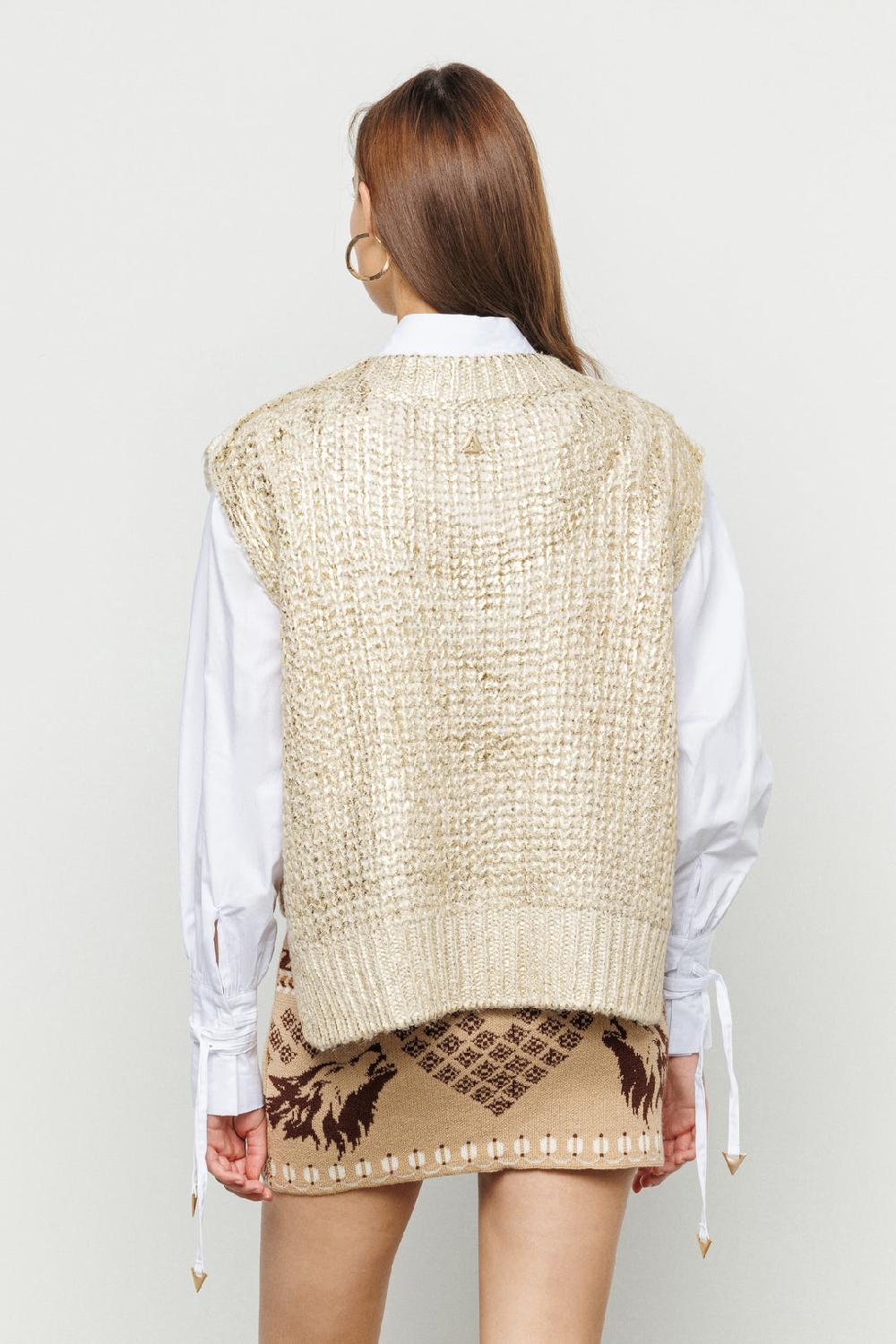 Akep GILET AKEP PLACCATURA GOLD CON SCOLLO A V