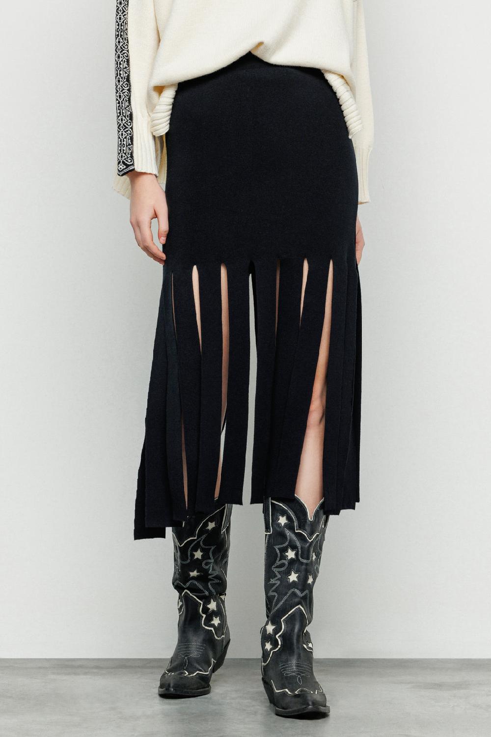 Akep GONNA CORTA AKEP IN VISCOSA CON FRANGE