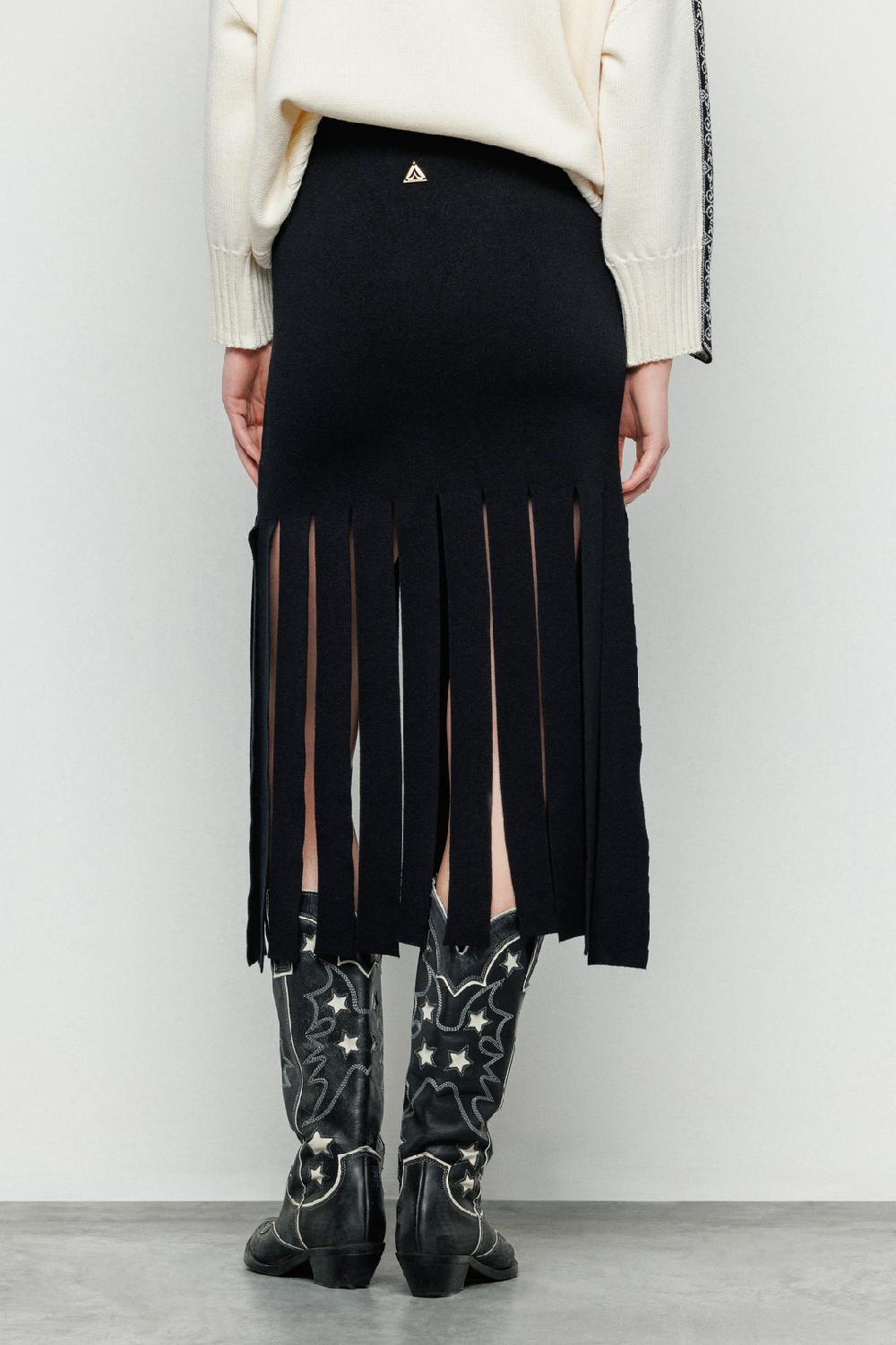 Akep GONNA CORTA AKEP IN VISCOSA CON FRANGE