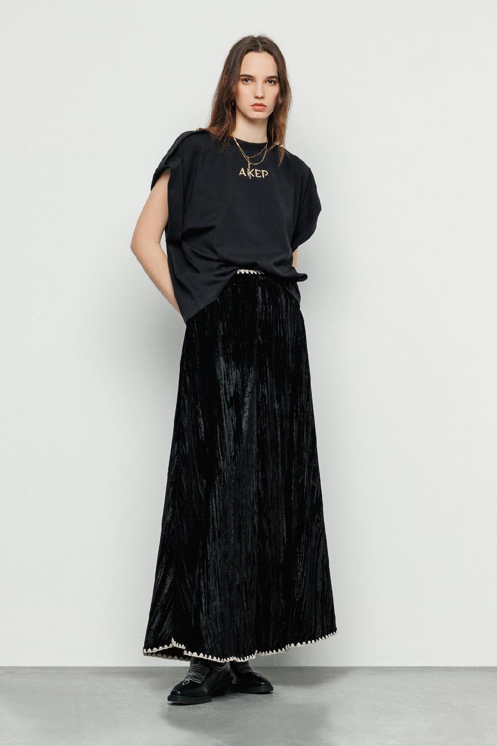 Akep GONNA LUNGA AKEP IN VELLUTO MARTELLATO