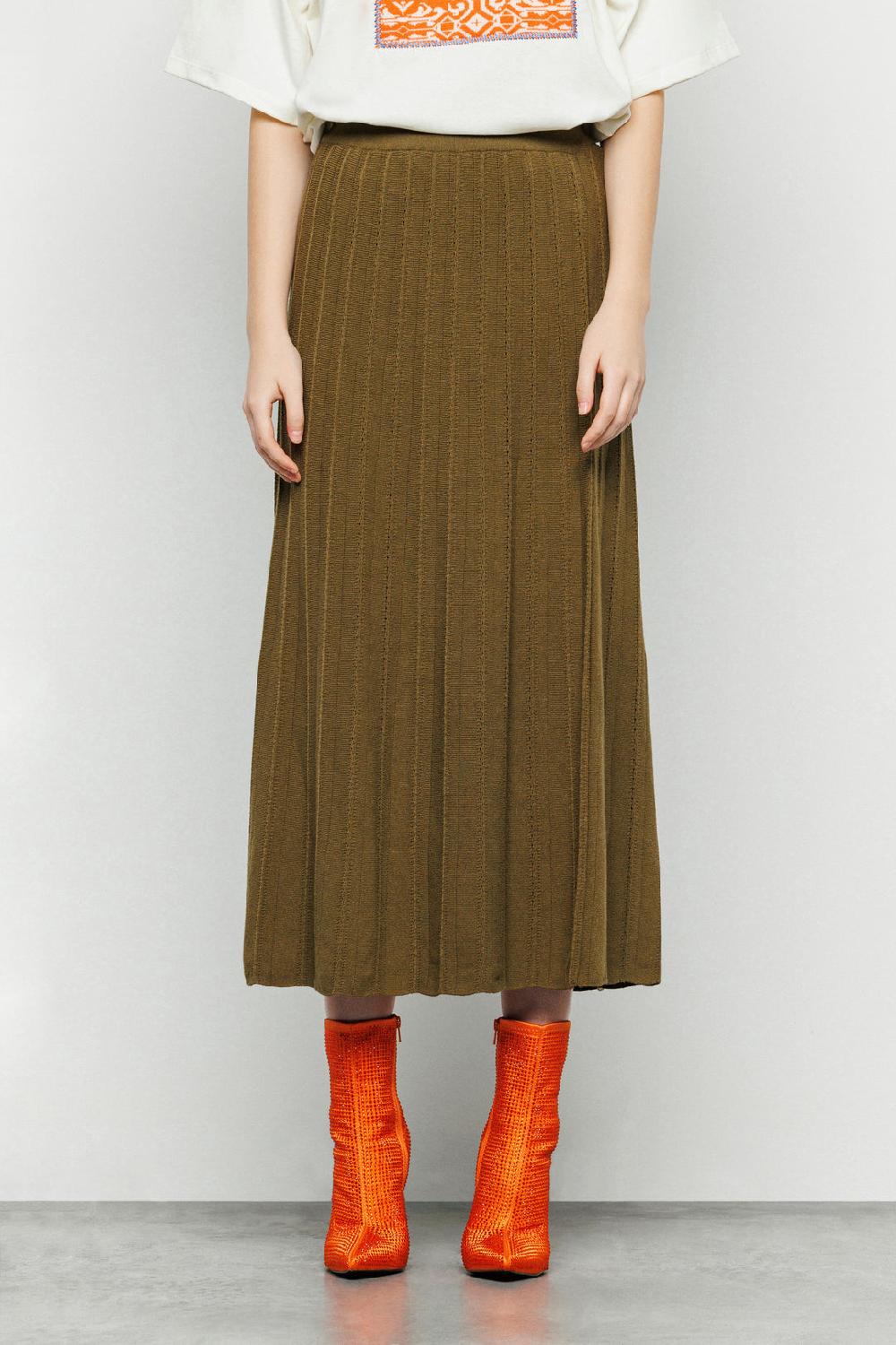 Akep GONNA MIDI AKEP A PLISSE' IN MAGLIA