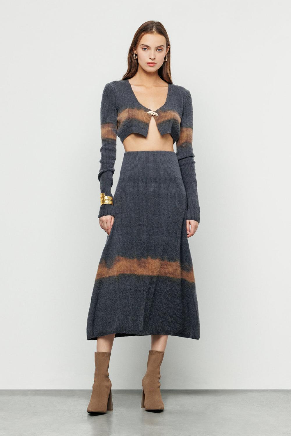 Akep GONNA MIDI AKEP EFFETTO TIE&DIE IN MAGLIA