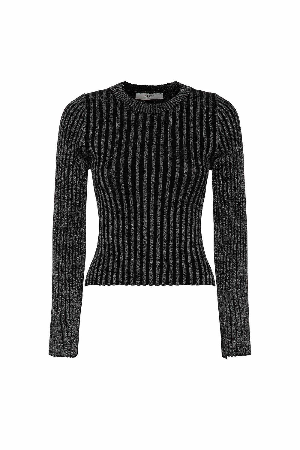 Akep MAGLIA AKEP A GIROCOLLO IN LUREX VANISE'