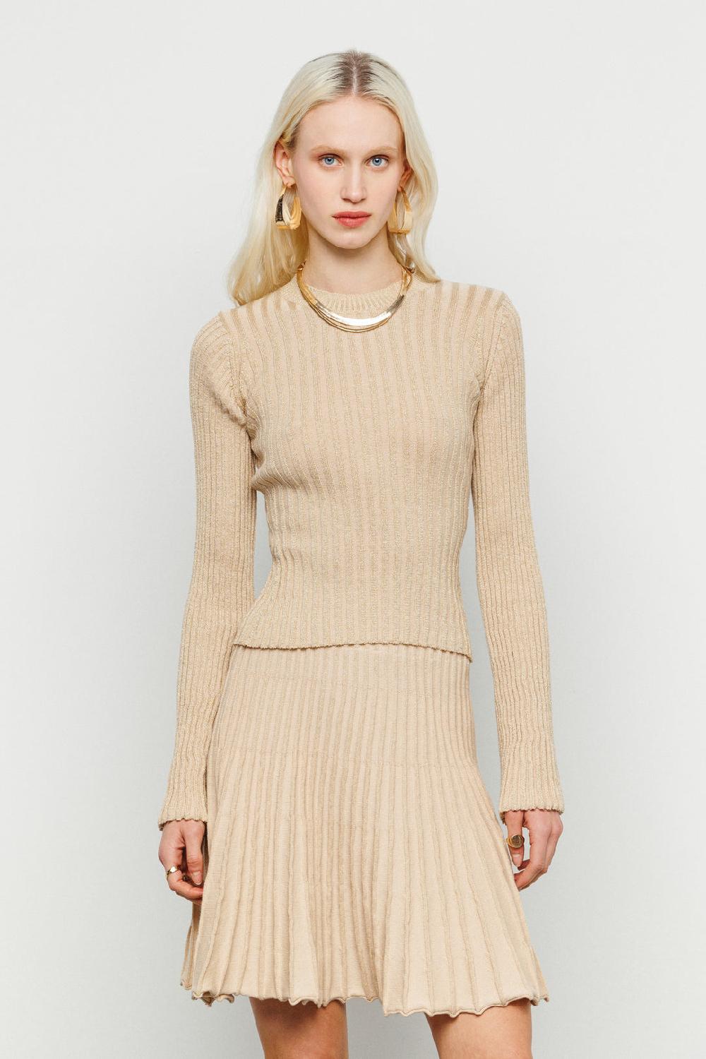 Akep MAGLIA AKEP A GIROCOLLO IN LUREX VANISE'