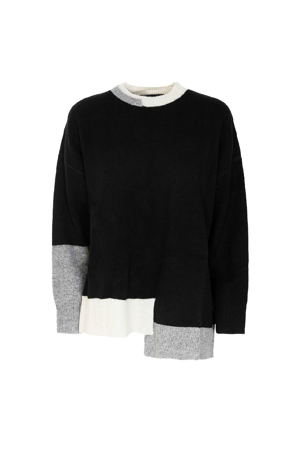 Akep MAGLIONE AKEP ASIMETRICO BICOLOR IN PURA LANA