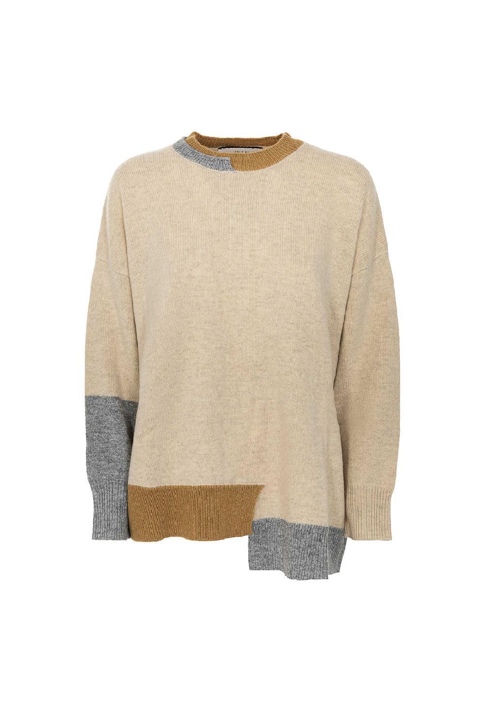 Akep MAGLIONE AKEP ASIMETRICO BICOLOR IN PURA LANA