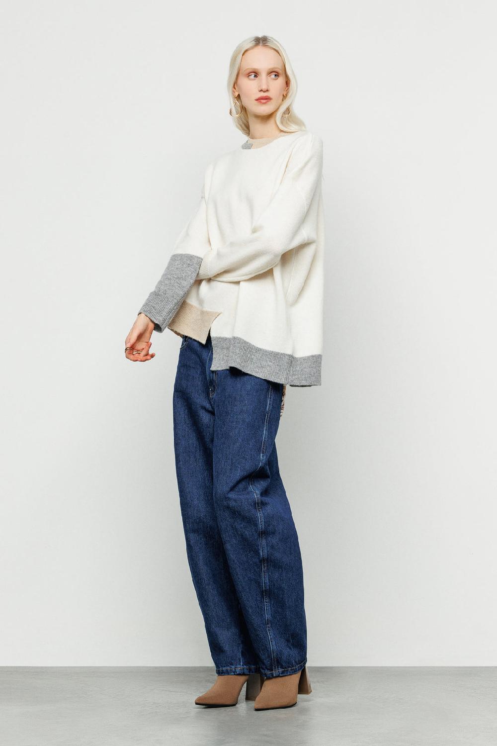 Akep MAGLIONE AKEP ASIMETRICO BICOLOR IN PURA LANA