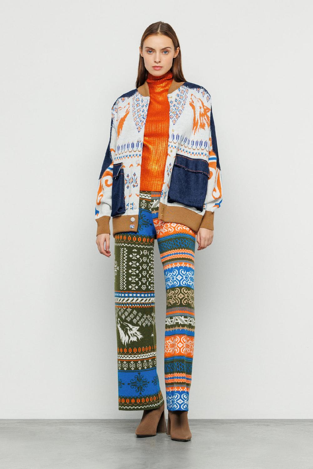 Akep PANTALONE AKEP IN MAGLIA JACQUARD