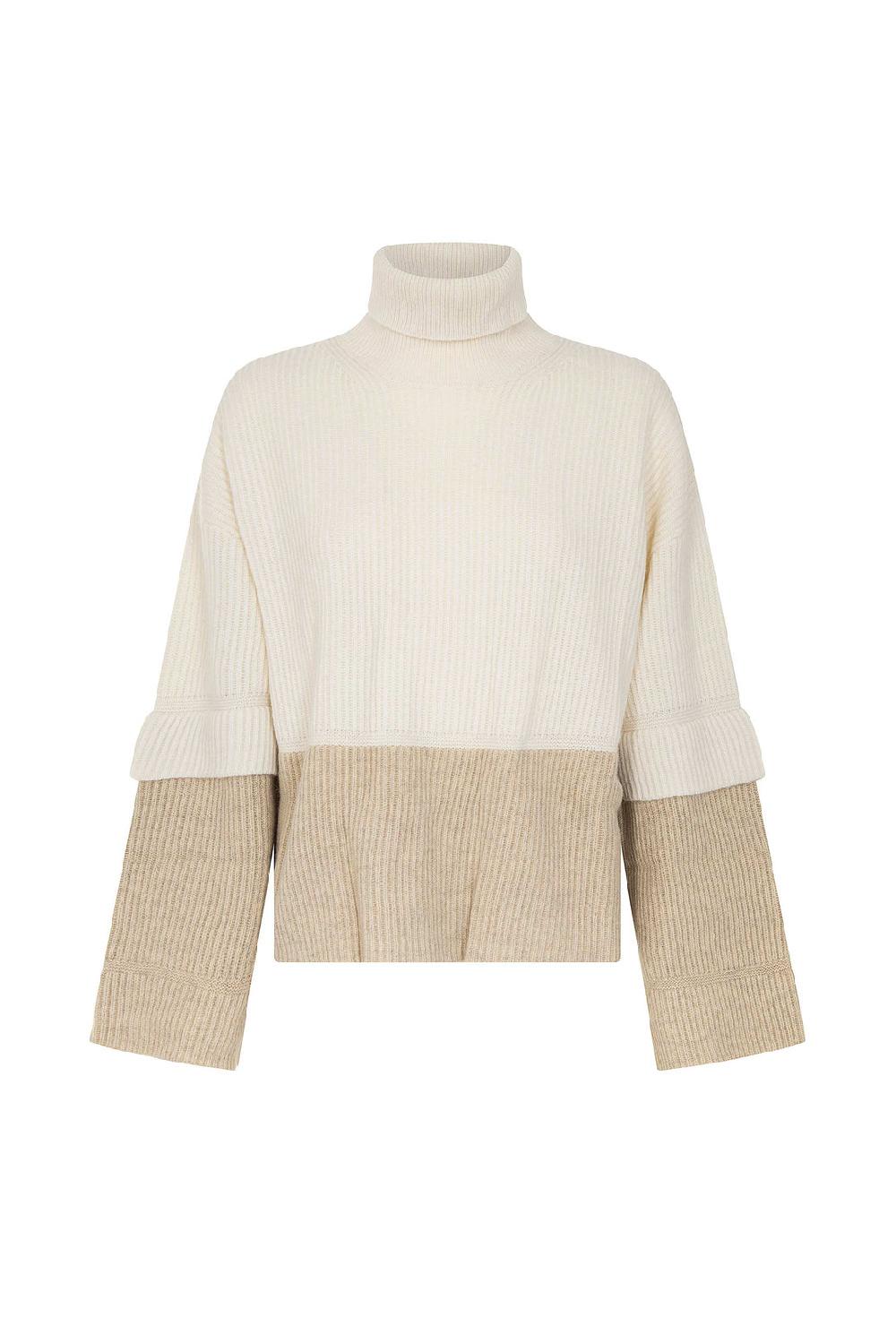 Akep PULL AKEP CON MANICHE BICOLOR IN PURA LANA