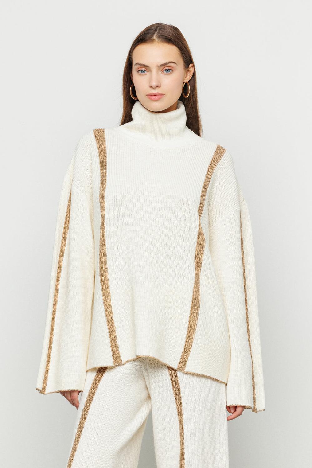 Akep PULLOVER AKEP A COSTE CON INTARSIO IN LUREX