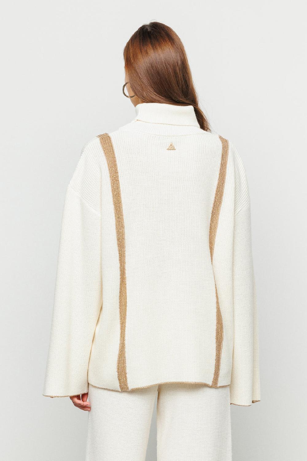 Akep PULLOVER AKEP A COSTE CON INTARSIO IN LUREX