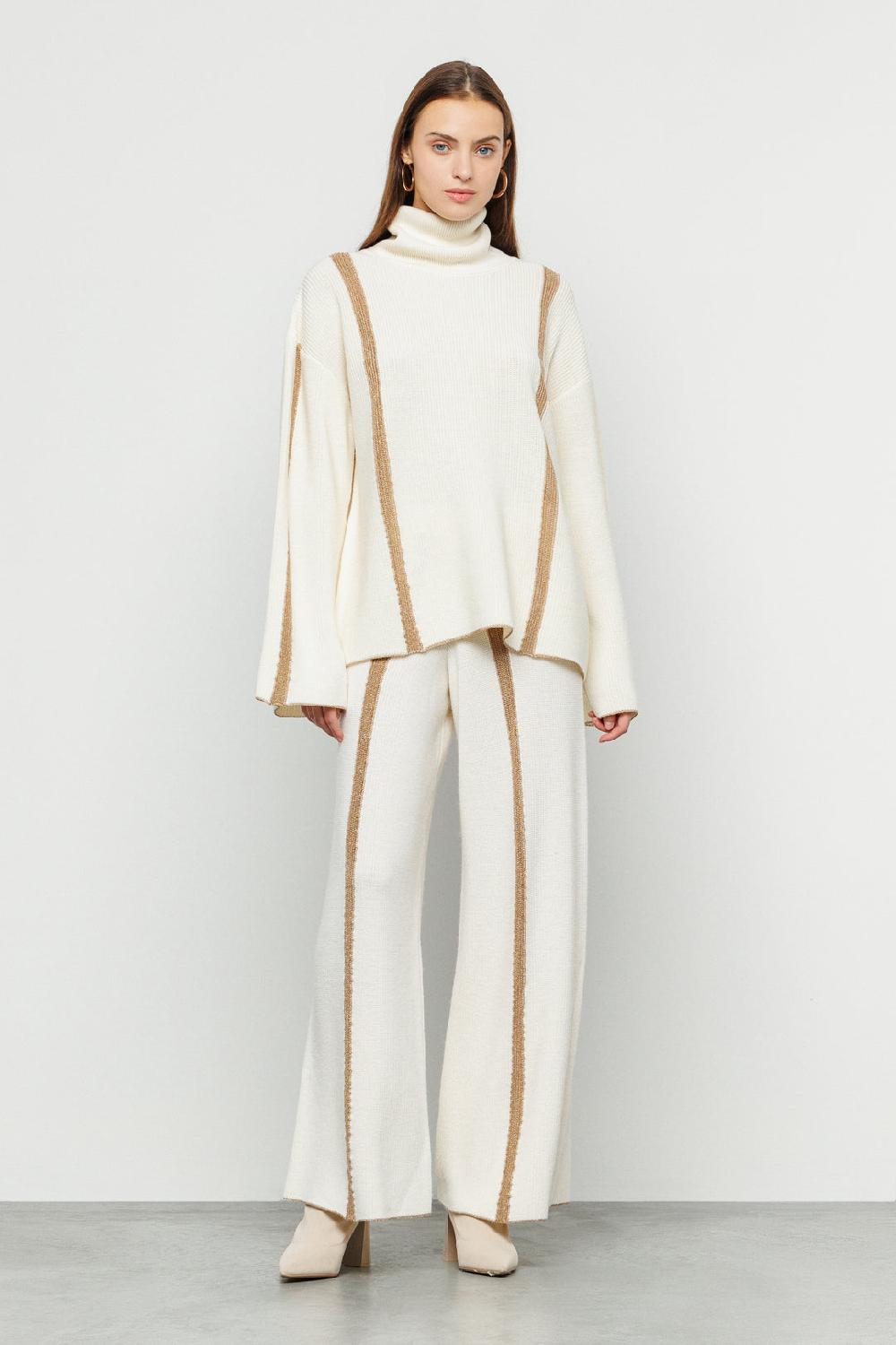 Akep PULLOVER AKEP A COSTE CON INTARSIO IN LUREX