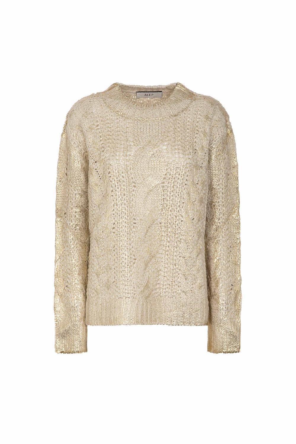 Akep PULLOVER AKEP SCOLLO A V CON PLACCATURA METAL