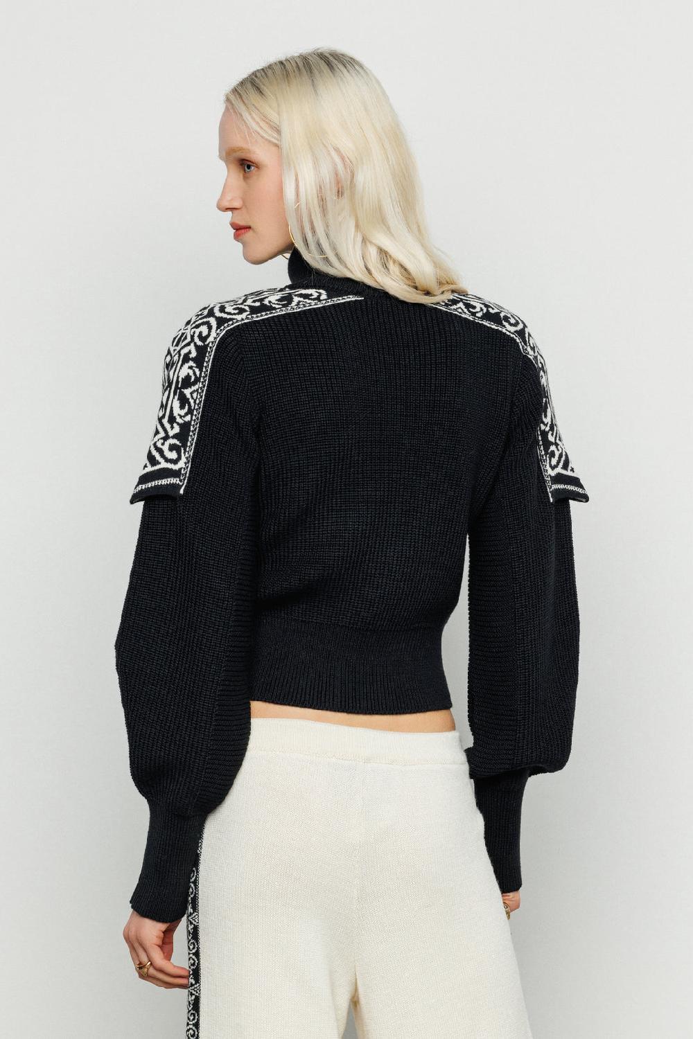 Akep PULLOVER CROP AKEP CON SPALLINE IN JACQUARD