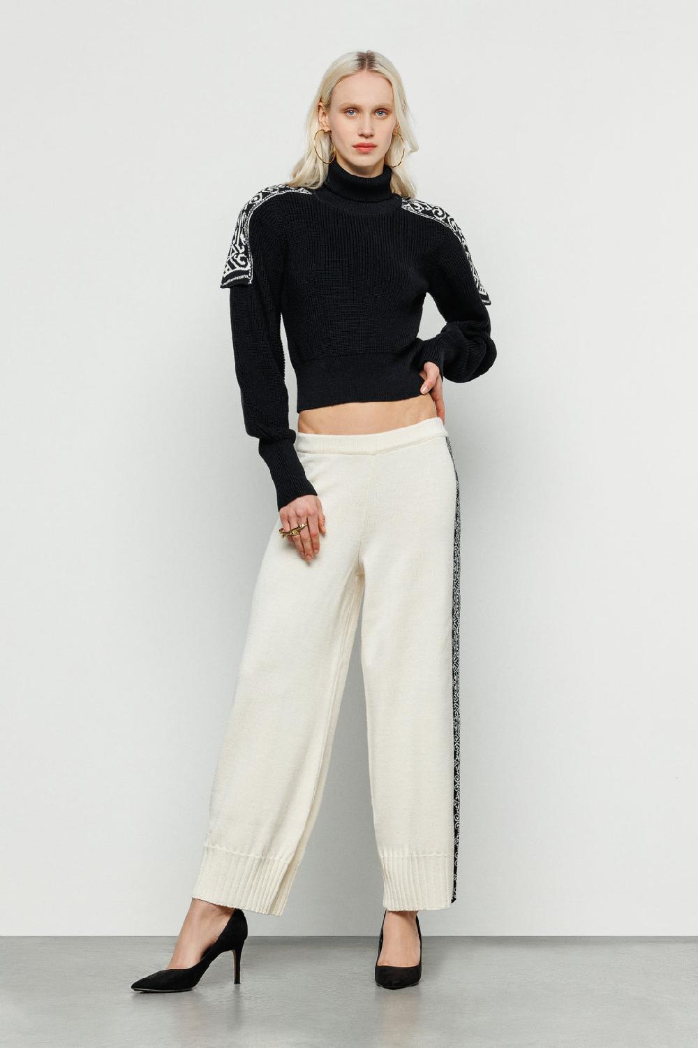 Akep PULLOVER CROP AKEP CON SPALLINE IN JACQUARD
