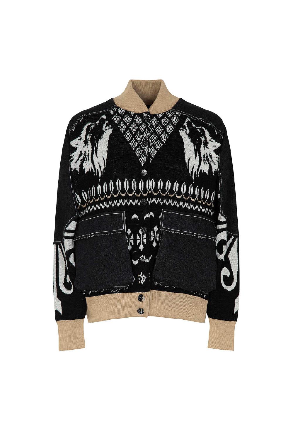 Akep BOMBER AKEP IN TESSUTO JACQUARD CON PATCH IN DENIM