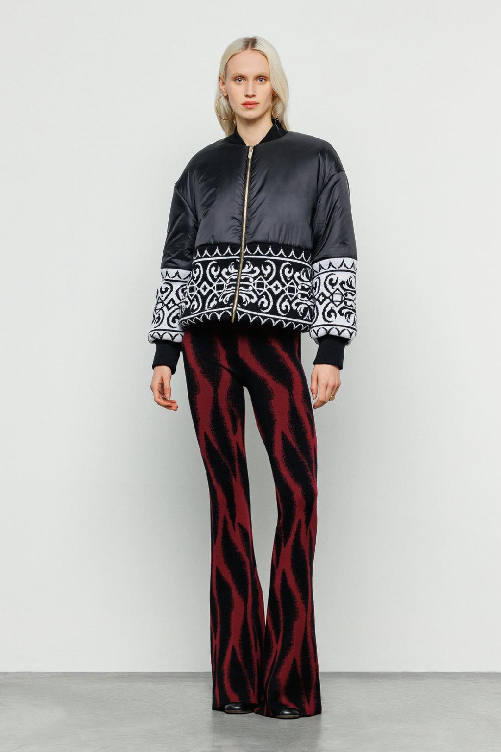 Akep BOMBER PIUMINO AKEP CON INSERTO JACQUARD SUL FONDO