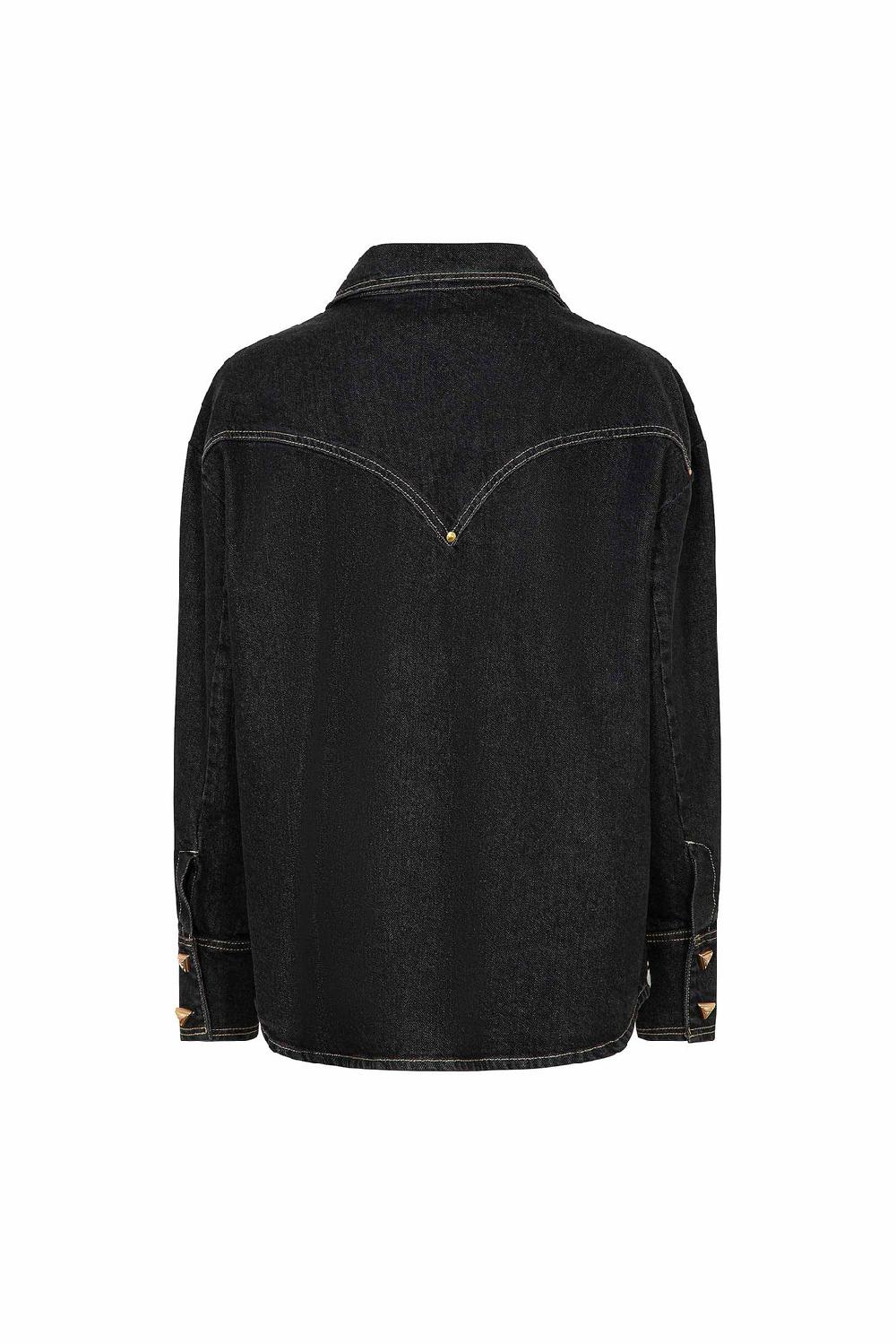 Akep CAMICIA IN DENIM AKEP CON INSERTI IN MAGLIERIA