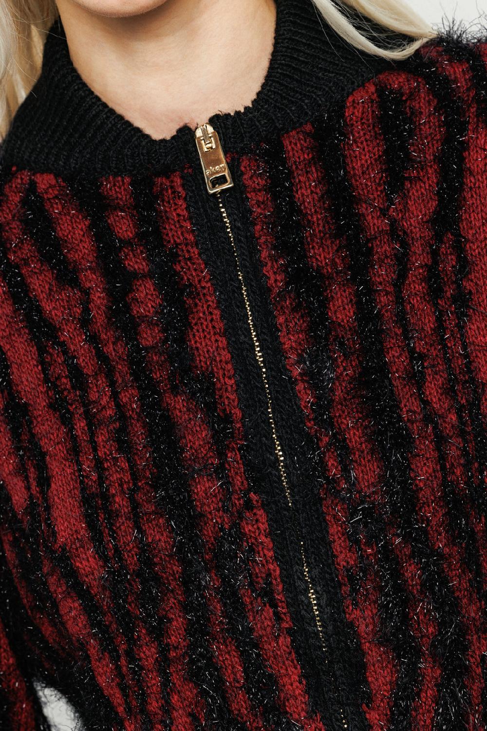 Akep CARDIGAN AKEP CON FULL ZIP ZEBRATA DETTAGLI IN LUREX