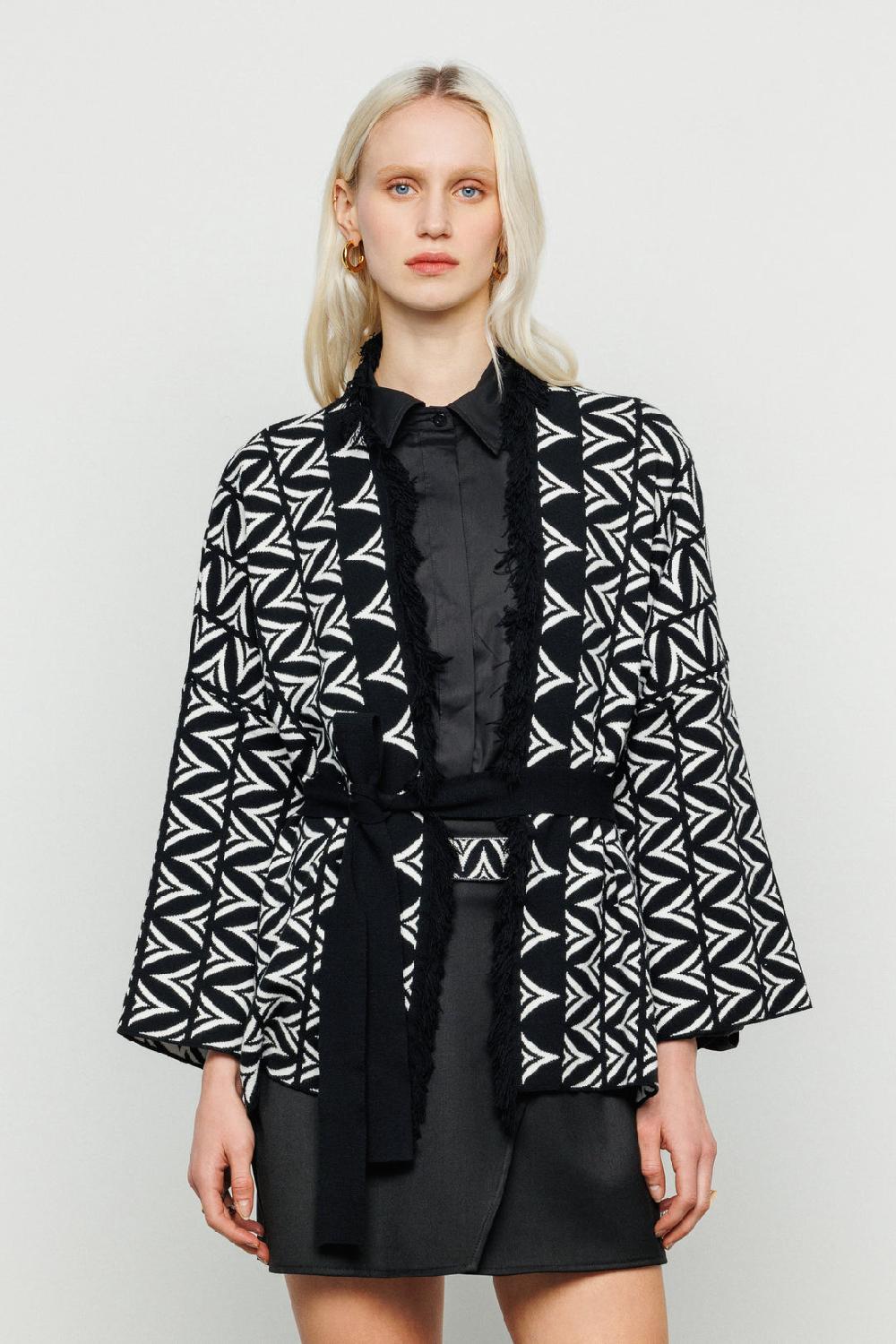 Akep CARDIGAN AKEP JACQUARD FANTASIA ALLOVER LOGOMANIA