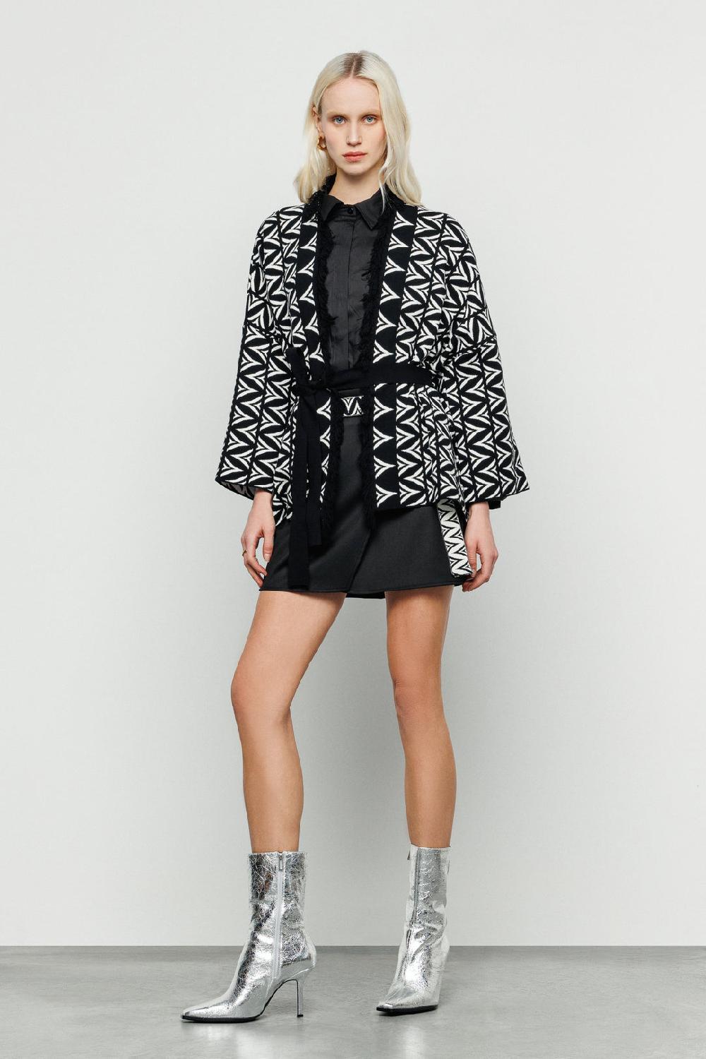 Akep CARDIGAN AKEP JACQUARD FANTASIA ALLOVER LOGOMANIA