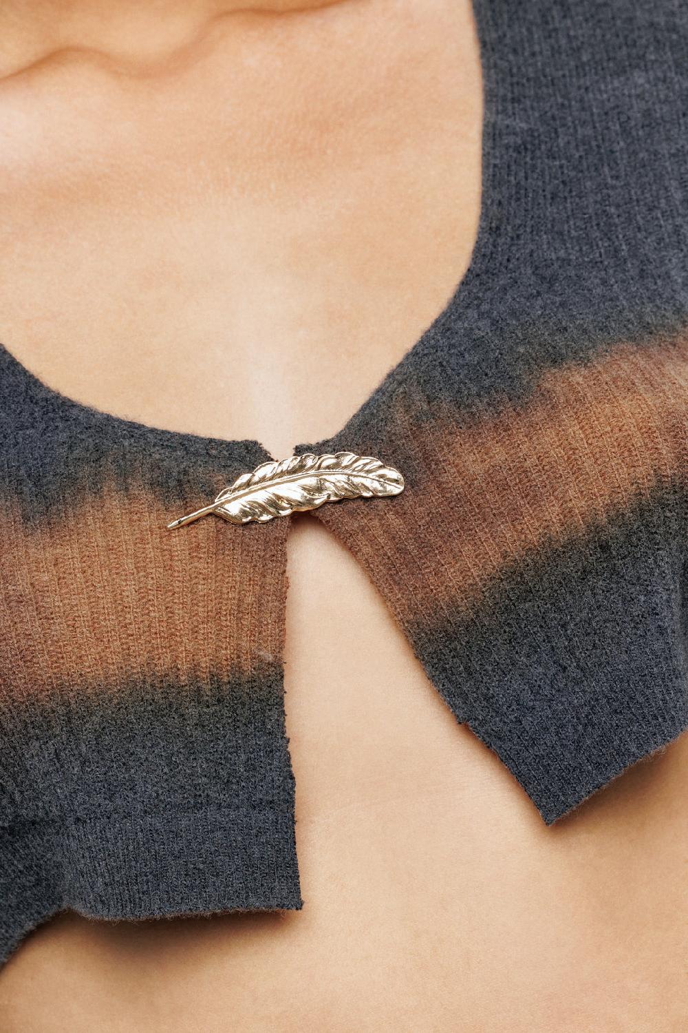 Akep CARDIGAN CROP TOP AKEP A MANICA LUNGA EFFETTO TIE&DIE