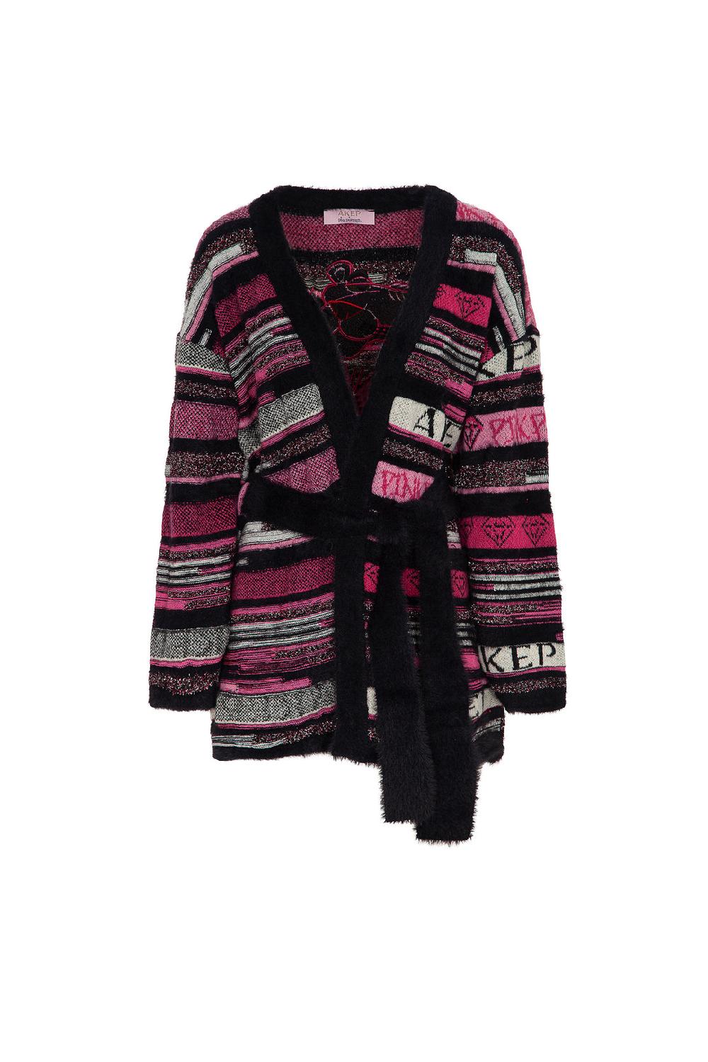 Akep CARDIGAN JACQUARD CON CINTURA - CAPSULE "AKEP X PINK PANTER"