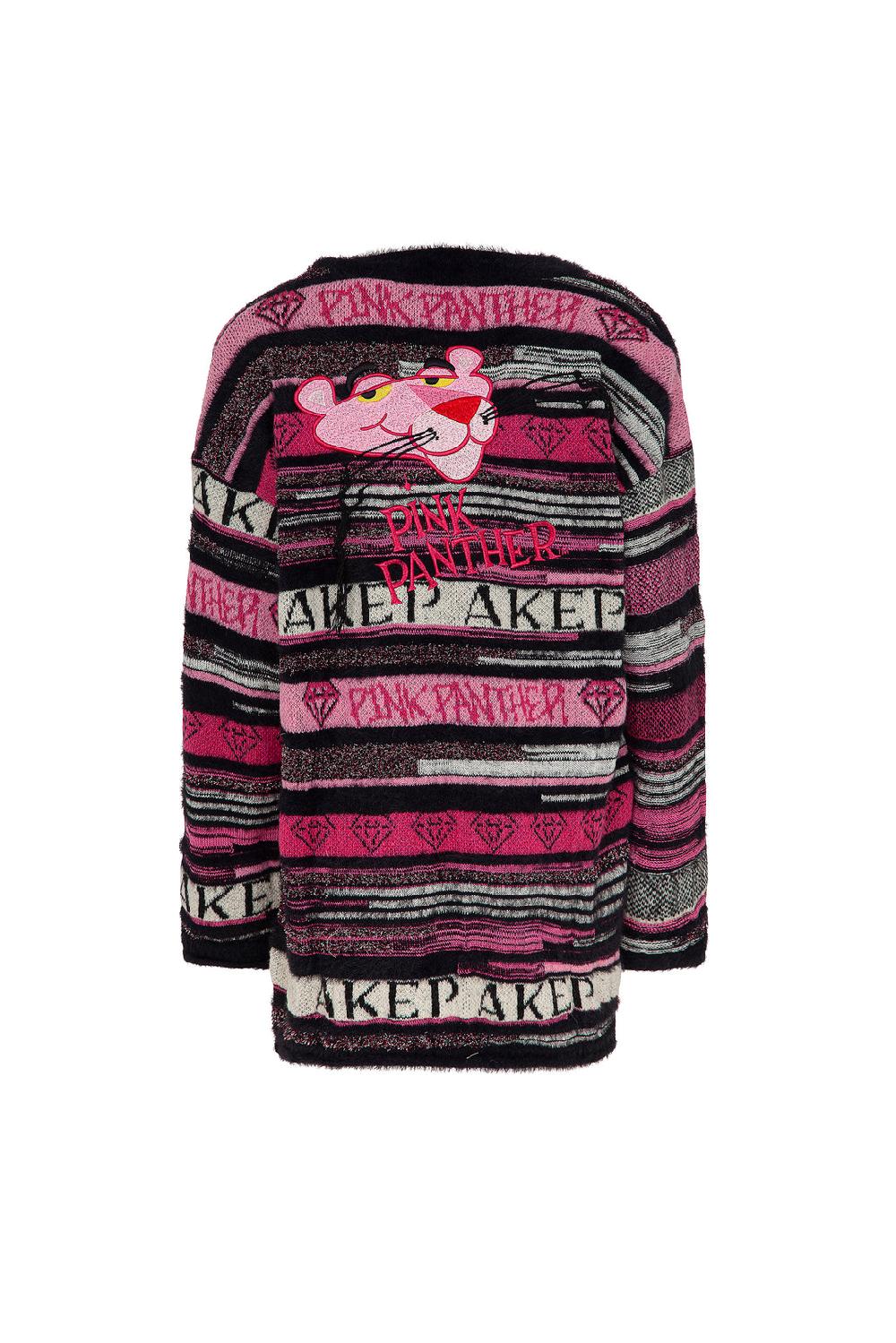 Akep CARDIGAN JACQUARD CON CINTURA - CAPSULE "AKEP X PINK PANTER"