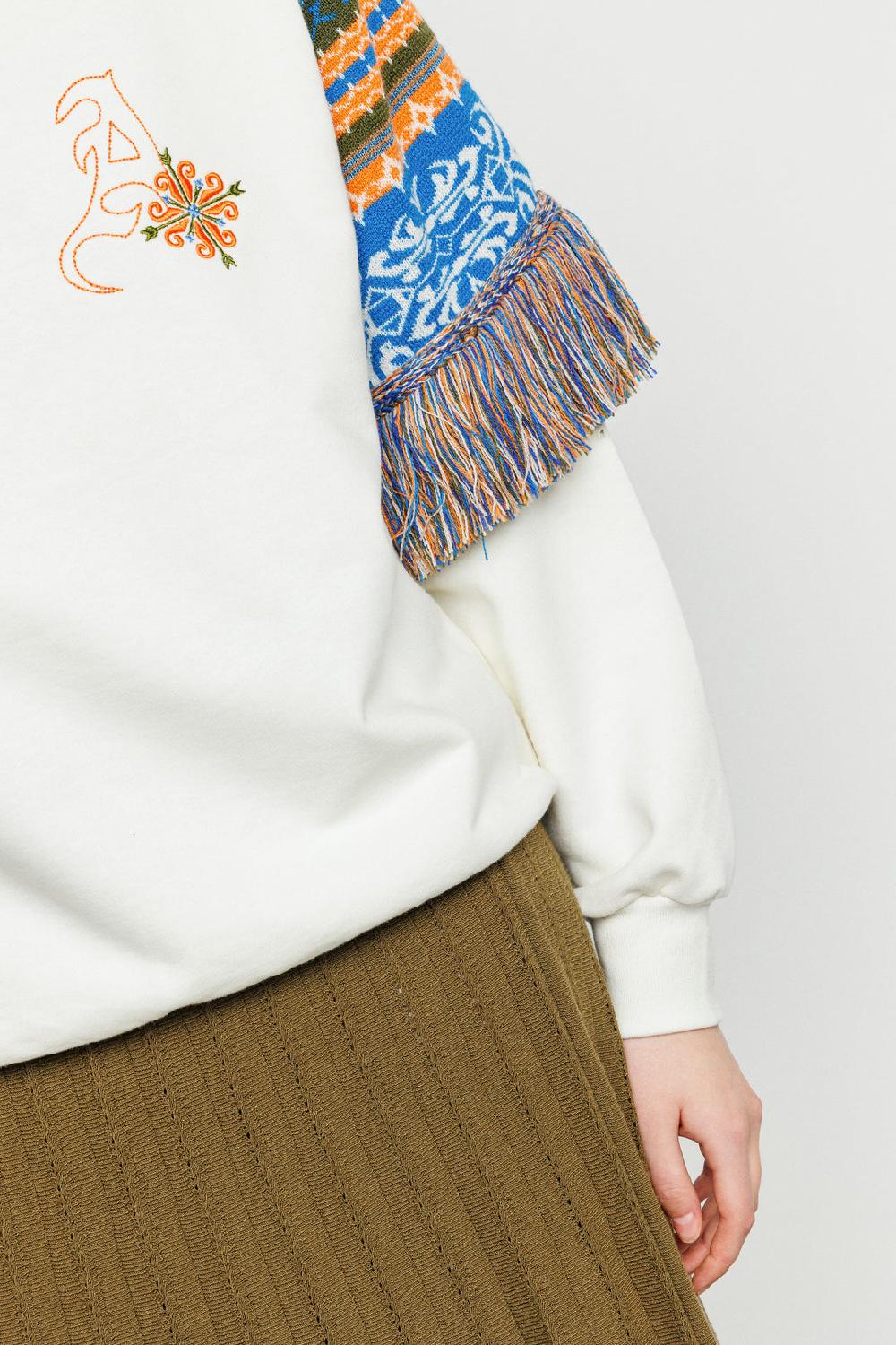 Akep FELPA GIROCOLLO AKEP CON DETTAGLI IN MAGLIA SULLE SPALLE