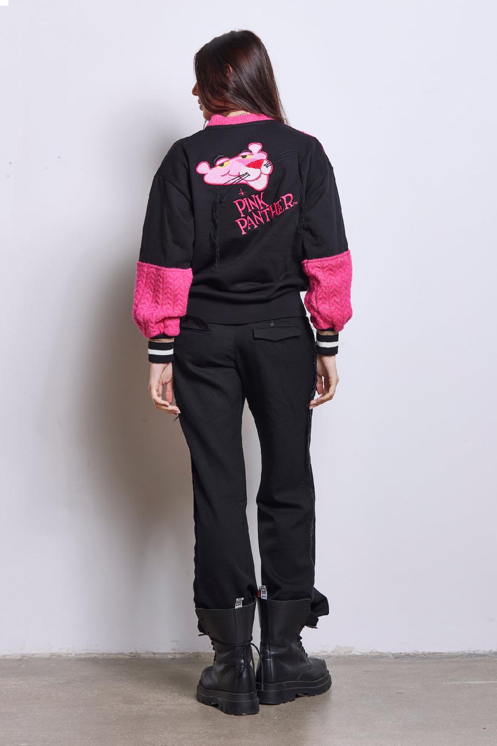 Akep FELPA GIROCOLLO CON INSERTI IN MAGLIA - CAPSULE "AKEP X PINK PANTER"