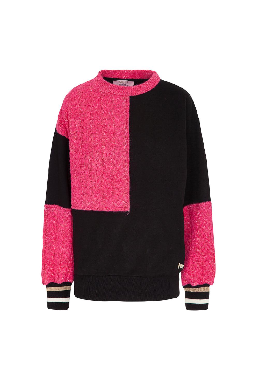 Akep FELPA GIROCOLLO CON INSERTI IN MAGLIA - CAPSULE "AKEP X PINK PANTER"