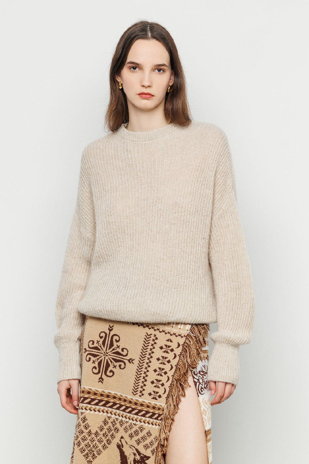 Akep GONNA LUNGA AKEP A PORTAFOGLIO IN LANA MERINOS JACQUARD