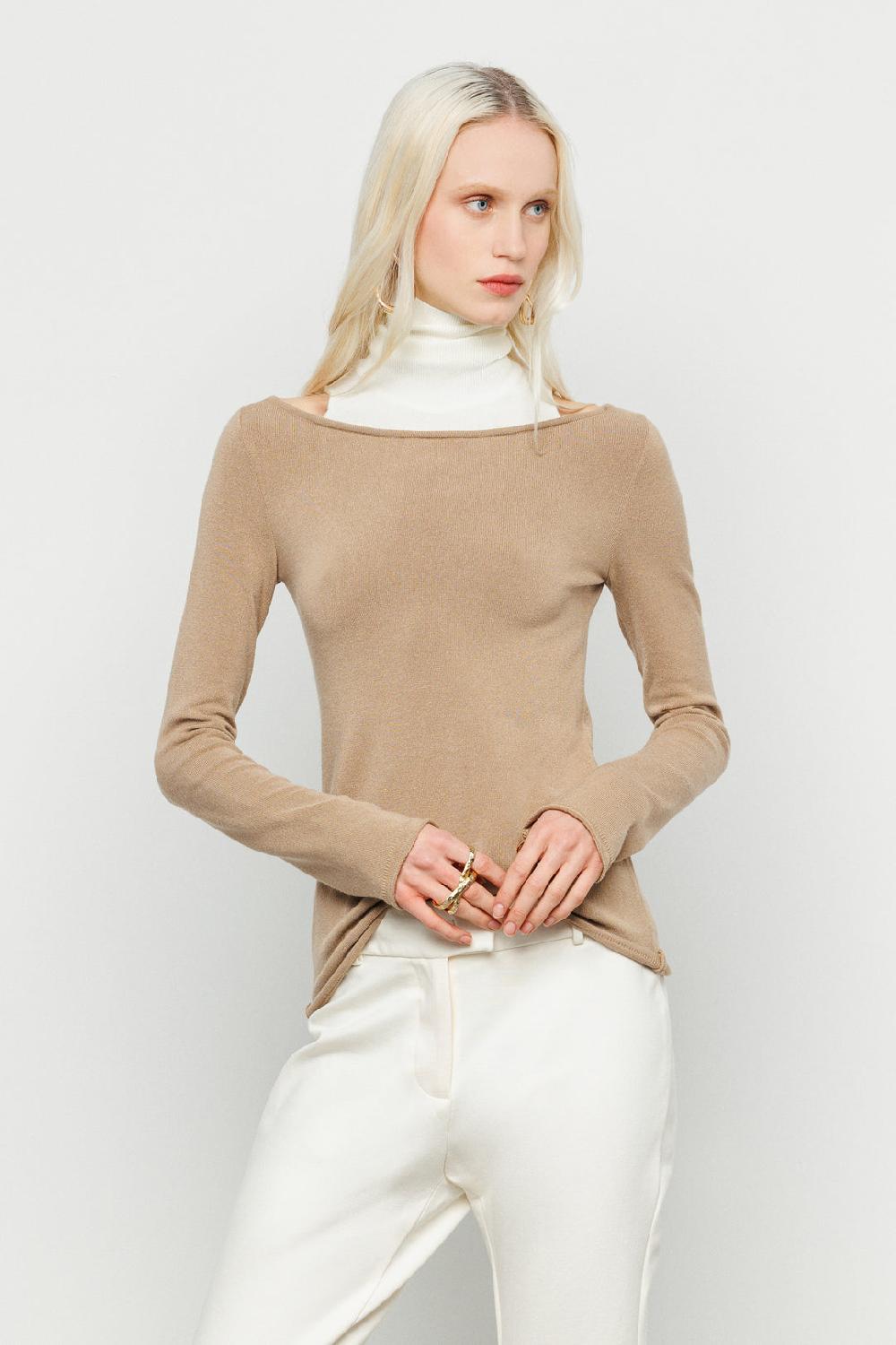 Akep MAGLIA AKEP A BARCA CON LUPETTO APPLICATO BICOLOR