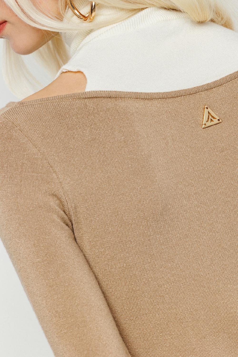 Akep MAGLIA AKEP A BARCA CON LUPETTO APPLICATO BICOLOR