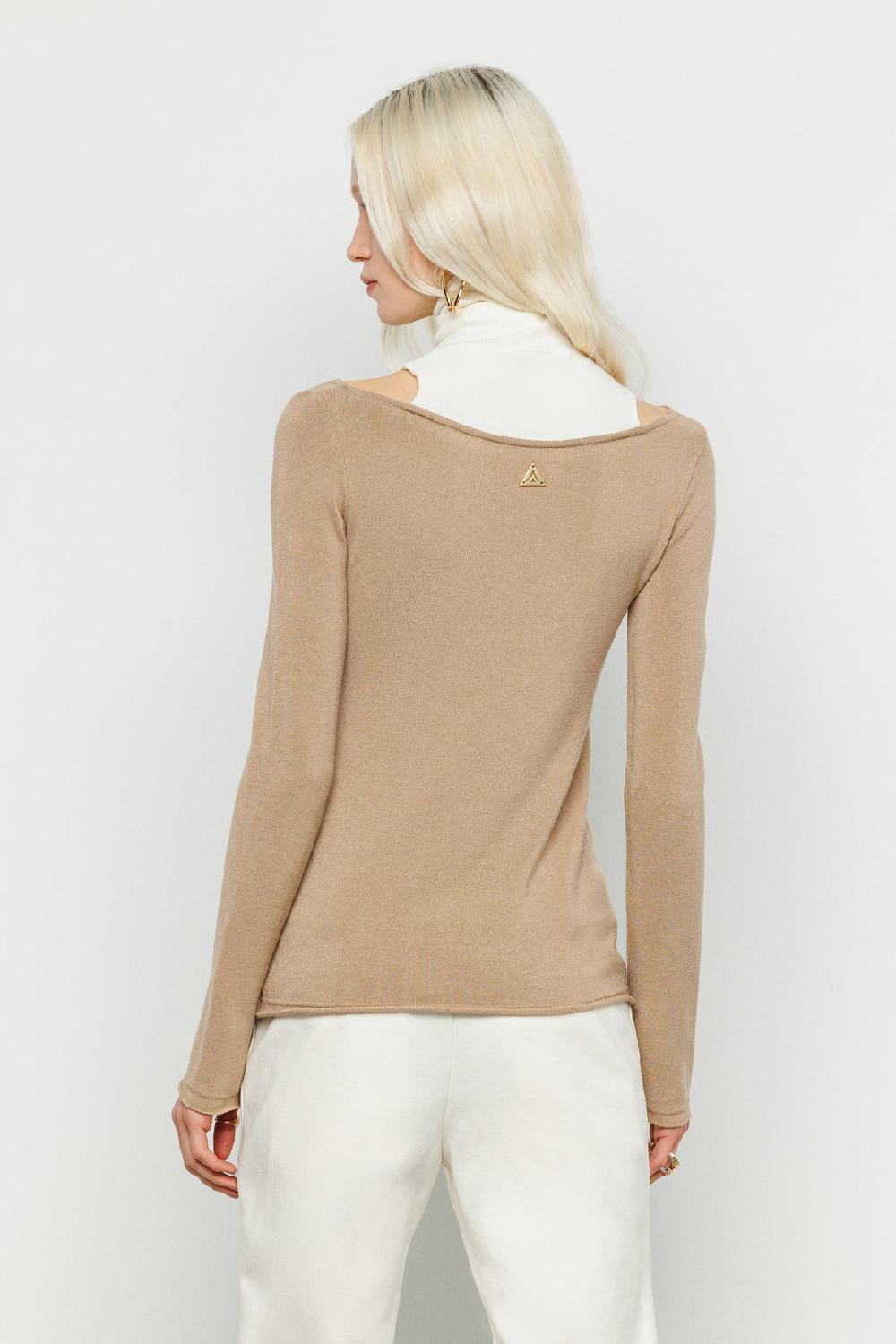 Akep MAGLIA AKEP A BARCA CON LUPETTO APPLICATO BICOLOR