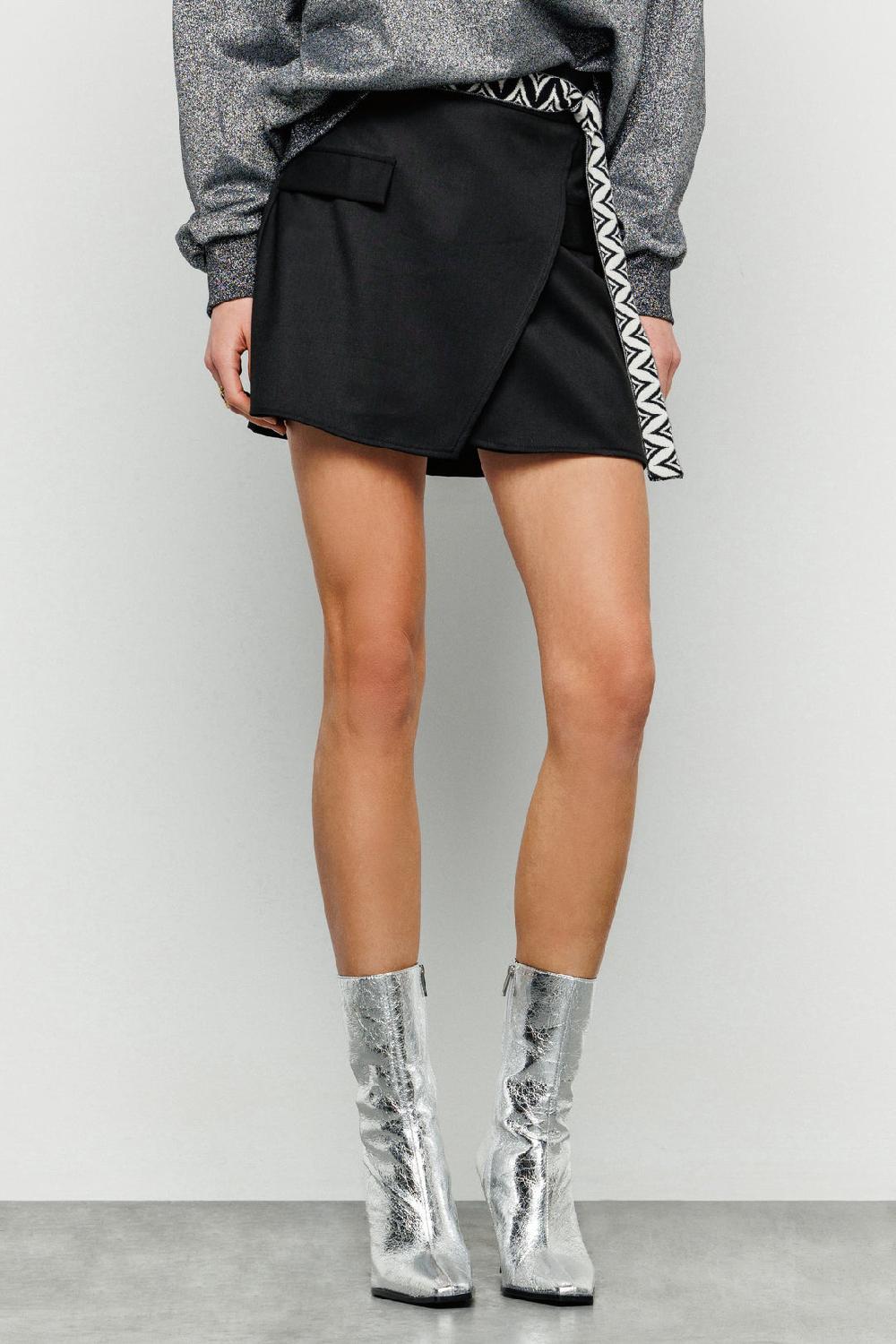 Akep MINIGONNA AKEP IN FRESCO LANA CON CINTO JACQUARD