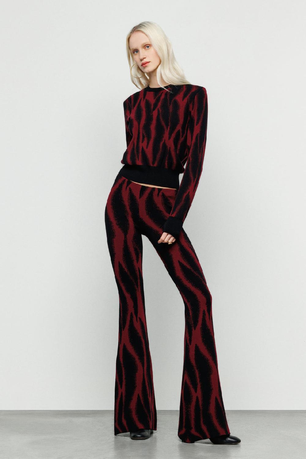 Akep PANTALONE AKEP A ZAMPA JACQUARD ALL OVER ZEBRATO