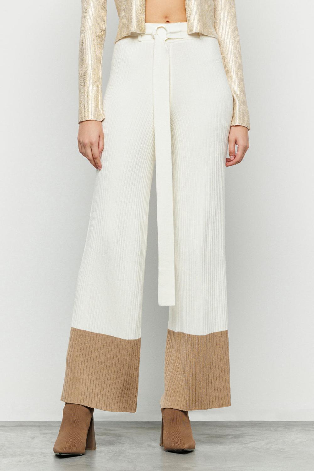 Akep PANTALONE BICOLOR AKEP CON CINTURA E RING LOGATO