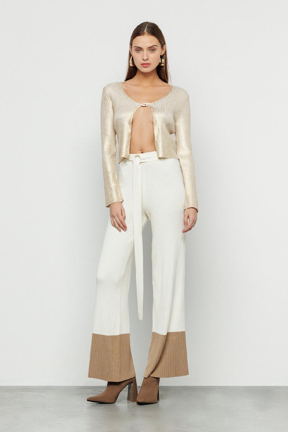 Akep PANTALONE BICOLOR AKEP CON CINTURA E RING LOGATO